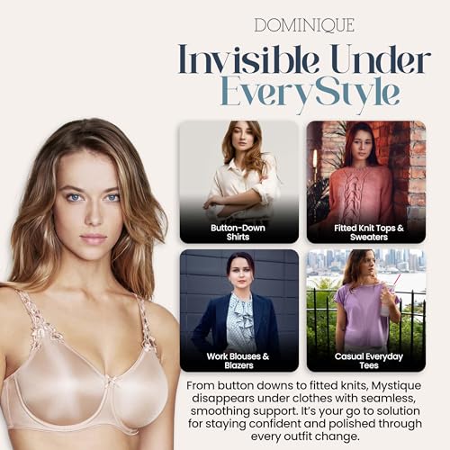 Image of Dominique Mystique Minimizer Bra #7000 - Seamless Full Figure Underwire Lingerie for Women, Smooths & Shapes