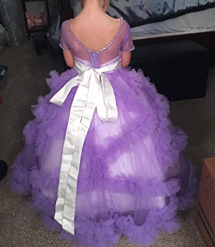 Stunning V-Back Luxury Pageant Tulle Ball Gowns for Girls 2-12 Year Old4