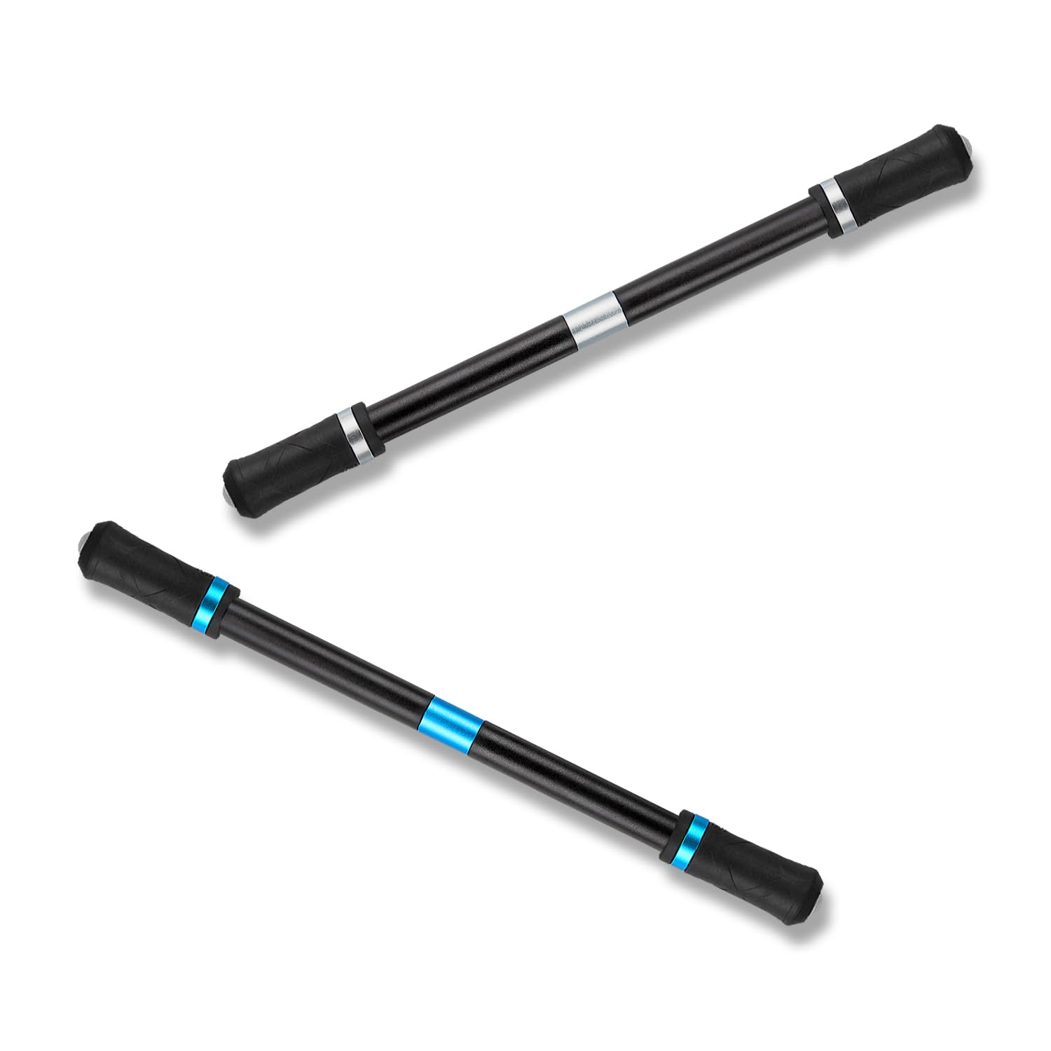 Rumyve2pcs Finger Pen Spin,Spin Ballpoint Pen Pressure Relief and Play,Spin Pen for Student Adults 2302-113B, Blue Silver