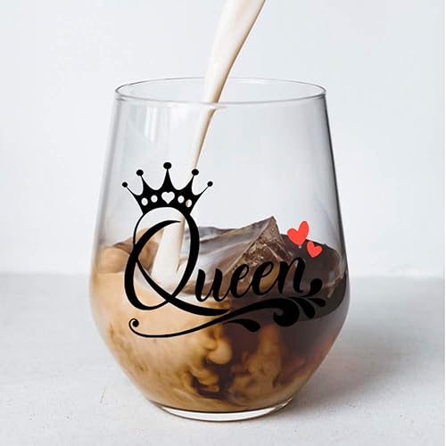 Miniatura 4 de Perfectinsoy Divertida copa de vino de reina, regalo único de reina para hermanas, mujeres, novia, ella, esposa, amiga, despedida de soltera,