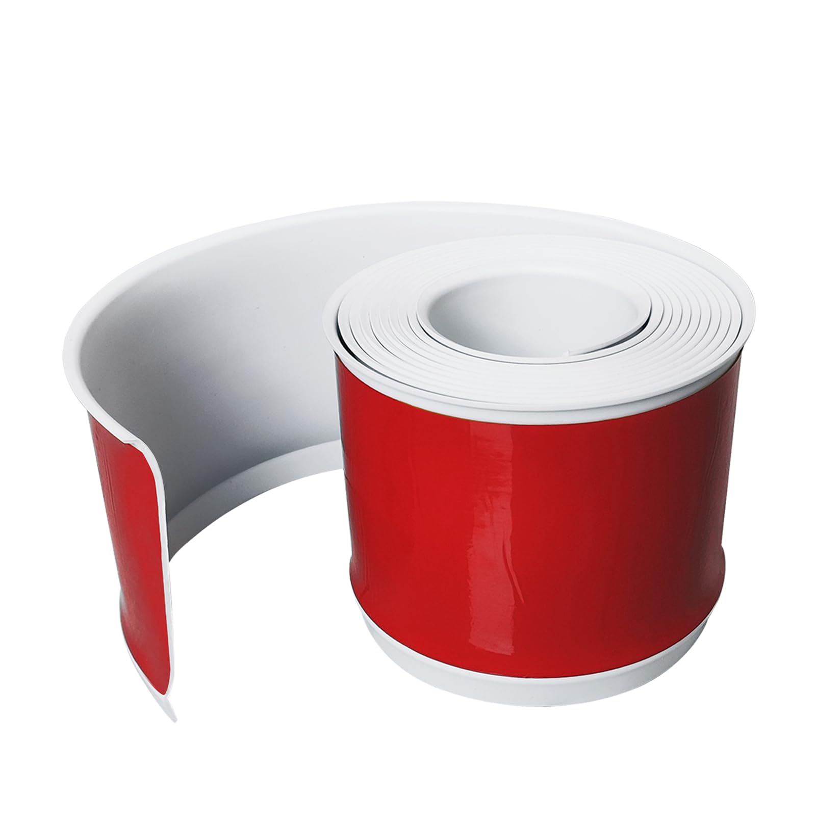 flexible baseboard molding trim 4inch x 60feet white vinyl wall base self-adhesive, peel and stick baseboard molding rubber baseboard, peel and stick trim molding baseboard trim(4in x 60ft, white)