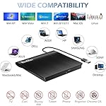 Rioddas External CD/DVD Drive for Laptop, USB 3.0 CD DVD Player Portable +/-RW Burner CD ROM Reader Writer Disk Duplicator Compatible with Laptop Desktop PC Windows Apple Mac Pro MacBook Linux - Image 4