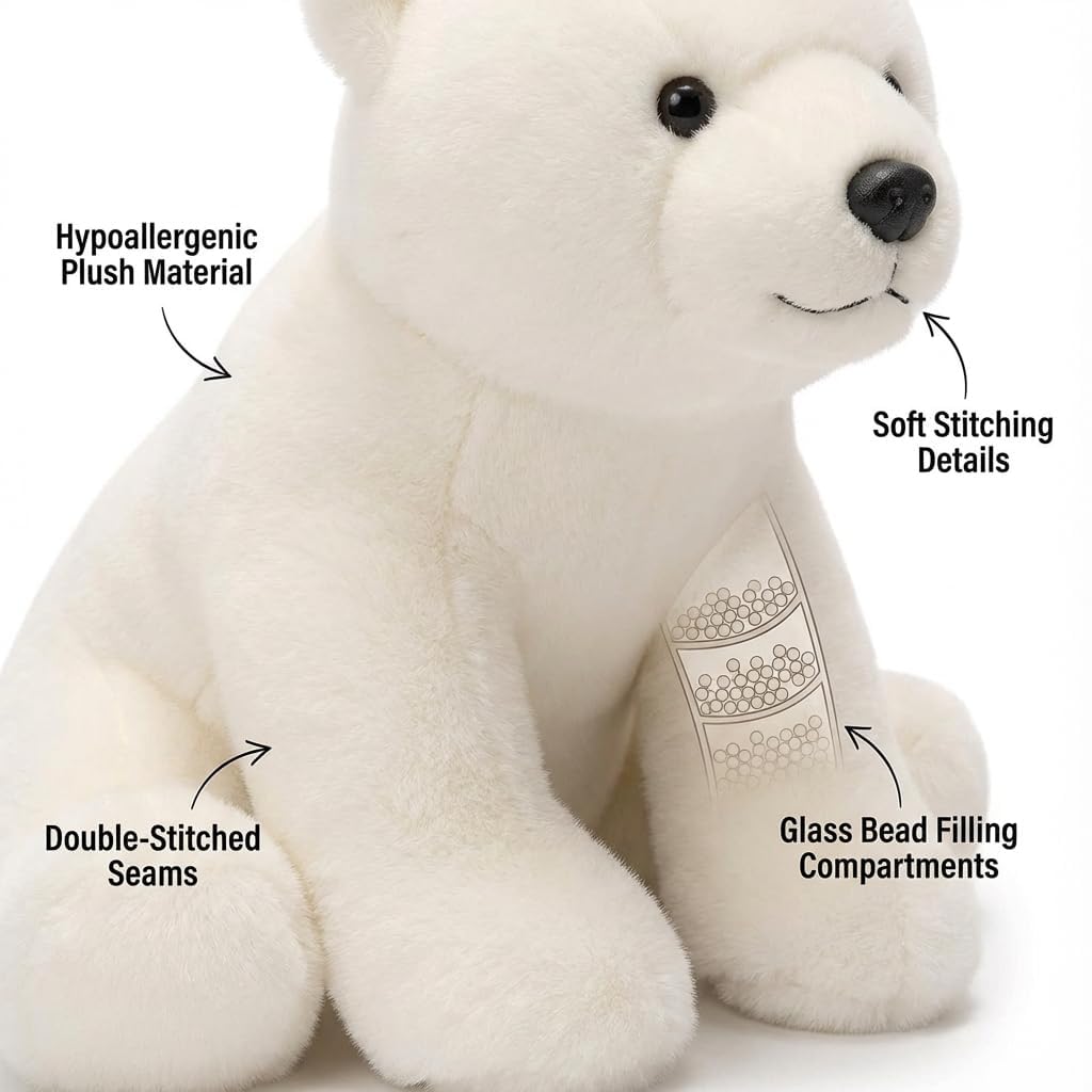 pluszowa zabawka, Ważona pluszowa panda, miękkie pluszowe zwierzęta, wypchany lis 30 cm(Polar Bear,65cm)