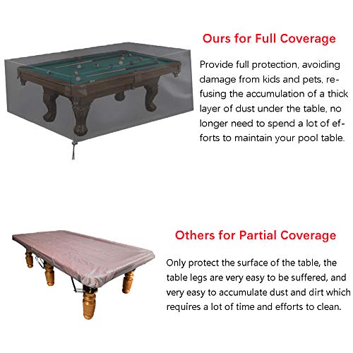Saking Pool Table Cover,8 Feet Billiard Dining Table Covers Black