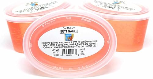 3 Pack of BUTT NAKED Tropical Beach Melon Like Aroma Gel Melts for Warmers and Burners PEEL, MELT, ENJOY
