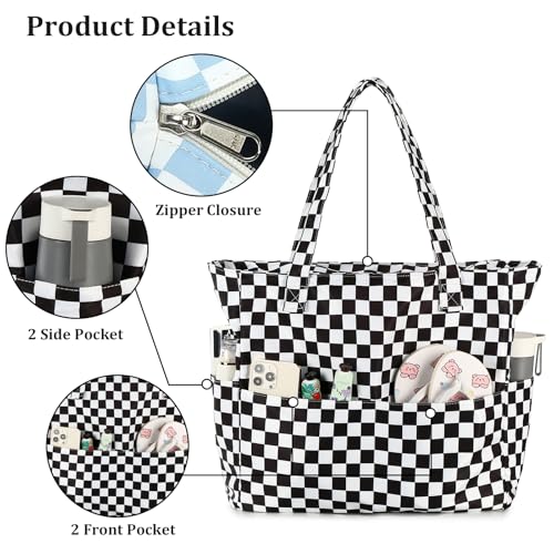Image of LEDAOU Large Beach Bag Women Waterproof Sandproof Zipper Beach Tote Pool Bag for Swim Gym Grocery Travel with Wet Pocket