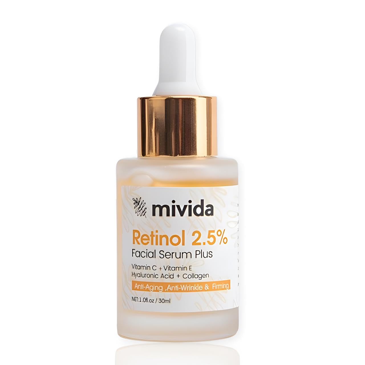 Retinol Serum 2.5% | Anti-Aging Face Serum With Collagen, Vit C, E & Hyaluronic Acid | Targets Wrinkles, Fine Lines, Even-Toned Youthful-Looking Skin – 1 Fl Oz