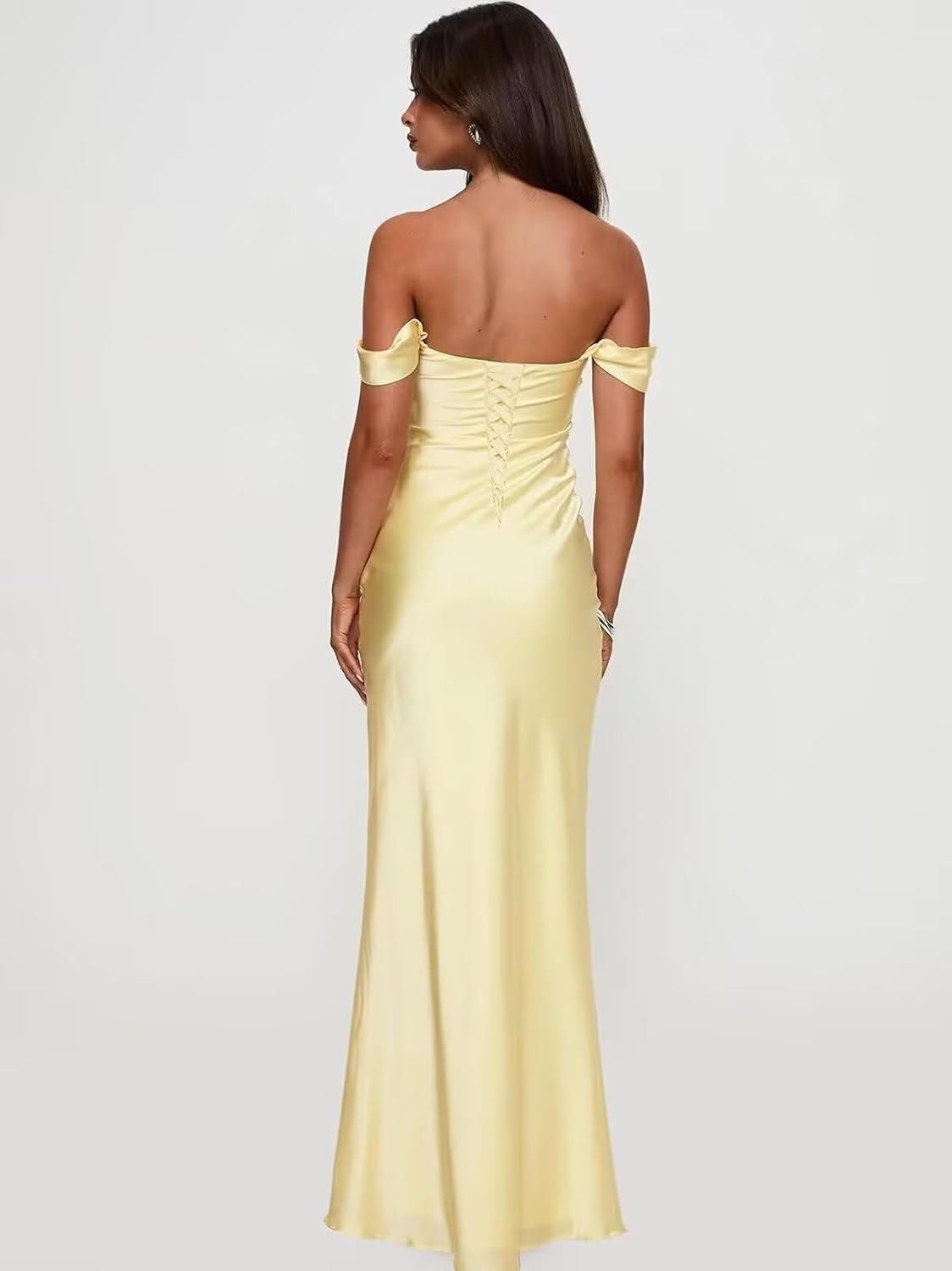 Bedlover Off Shoulder Satin Bridesmaid Dresses Long 2026 Mermaid Ruched Formal Evening Party Gowns