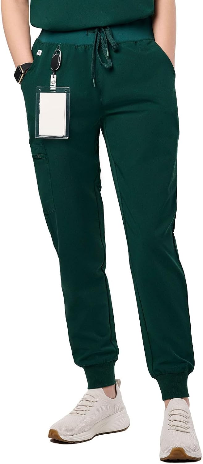 Peelz Arabella 5-Pocket Jogger Scrub Pants for Women - Elastic Waistband, Soft Joggers Women’s Scrubs, Slim Fit