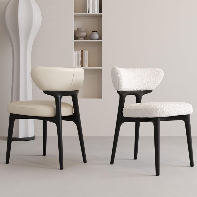 Office Chair Italian Solid Wood Dining Chair Household Scandinavian Leather Ash Wood Chair Modern Simple Small Household Backrest Chair Gaming Chair