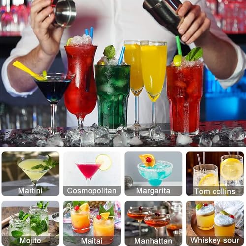 Juego de coctelera de 10 piezas, kit de barman de acero inoxidable, herramientas de mezcla esenciales para el hogar, bares y uso al aire libre