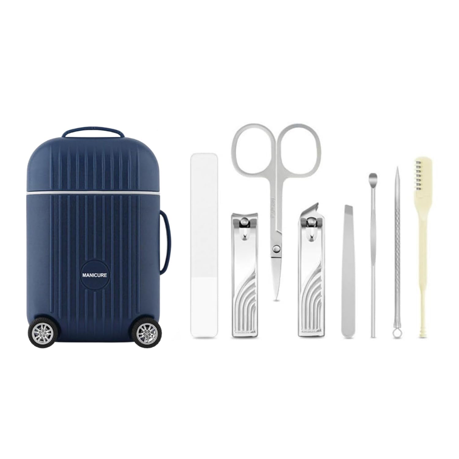 Trolley Case Nail Cutter Manicure Set | 8-Piece Kit, Suitcase Case-image-10