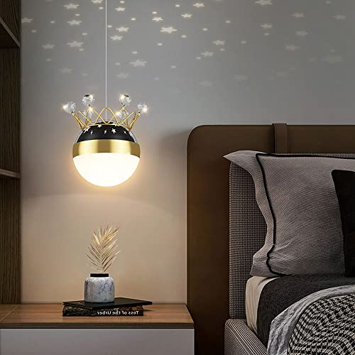 Luminaire de chambre créatif au fini globe moderne avec veilleuse étoilée à LED intégrée