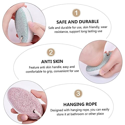 Healvian 6 Peças pedra para esfregar os pés ferramenta pedicure ferramentas arte unhas esfoliante pa