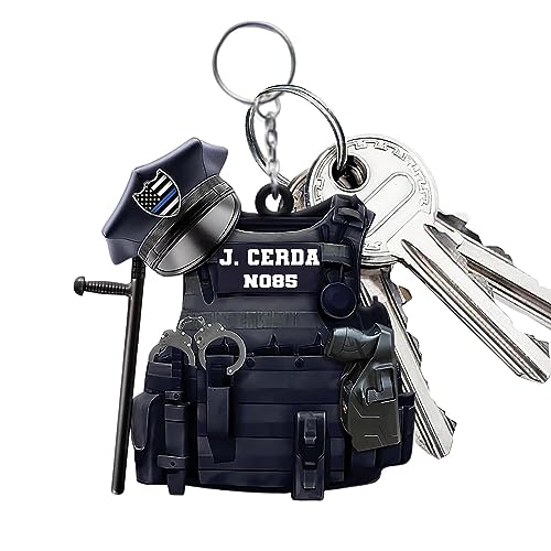 ZORQ Llavero de policía de mochila, llavero colgante de regalo de policía, decoración de fiesta para la familia