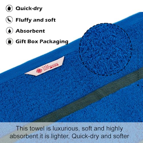 Image of Casa Copenhagen - Egyptian Cotton Exotic 6 Pcs Face Towel (30 X 30 cm) Colour : Electric Blue