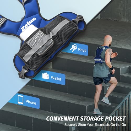 Image of ZELUS Weighted Vest for Men and Women | 4-10lb /11-20lb /20-32lb Vest with 6 Ironsand Weights for Home Workouts | Adjustable Body Weight Vest Exercise Set for Cardio and Strength Training