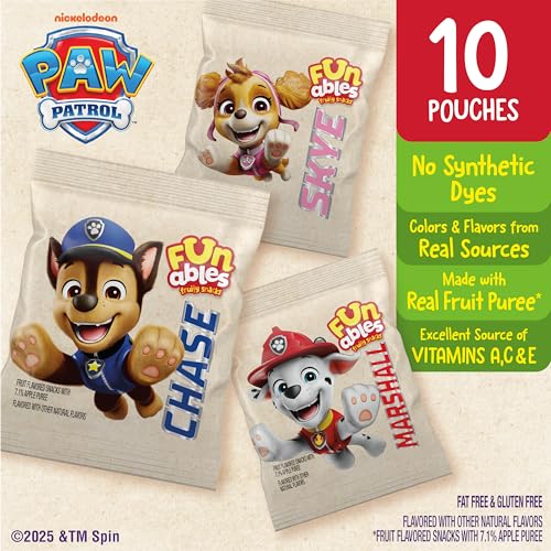 Image of Funables PAW Patrol Fruit Snacks, Assorted Fruit, 0.8 oz, 10 Ct