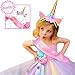Unicorn Birthday Decorations for Girls Party - Unicorn Balloons Unicorn Backdrop Bonus Unicorn Headband Birthday Sash - Serves 16 Guests Supplies with Disposable Tableware Cutlery