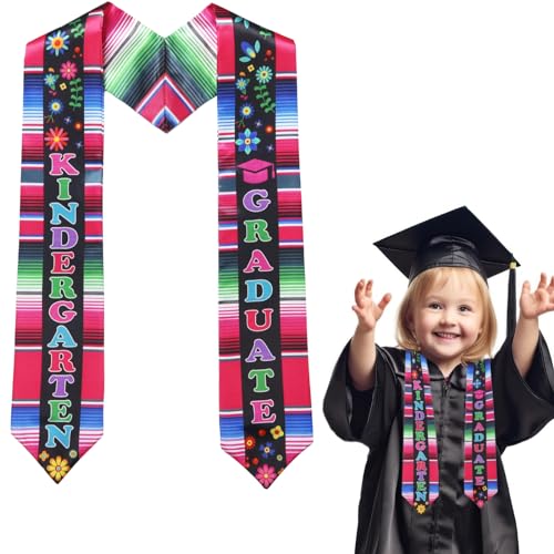 SNASRHTY Mexican Graduation Sash, Kindergarten Graduation Stole 59x4.1 inch Mexican Stoles for Graduation 2025 Mexico Graduation Sash Sarape Graduation Stole for Graduation Gifts