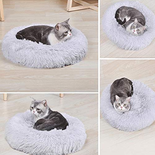 Cama de lã para cachorro,Cama Fofa de Lã para Cachorro Almofada Macia de Pelúcia Redonda para Ninho