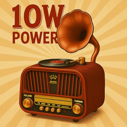 Image of Fire Turtle Vintage-Style FM Radio with Bluetooth Speaker | Portable Retro Music Player with Type-C Charging USB, SD Card, Headphone Jack & Frequency Knob - Brown