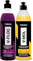 Kit Lavagem Automotiva Shampoo V-Floc 500ml + Desincrustante V-Mol 500ml Vonixx