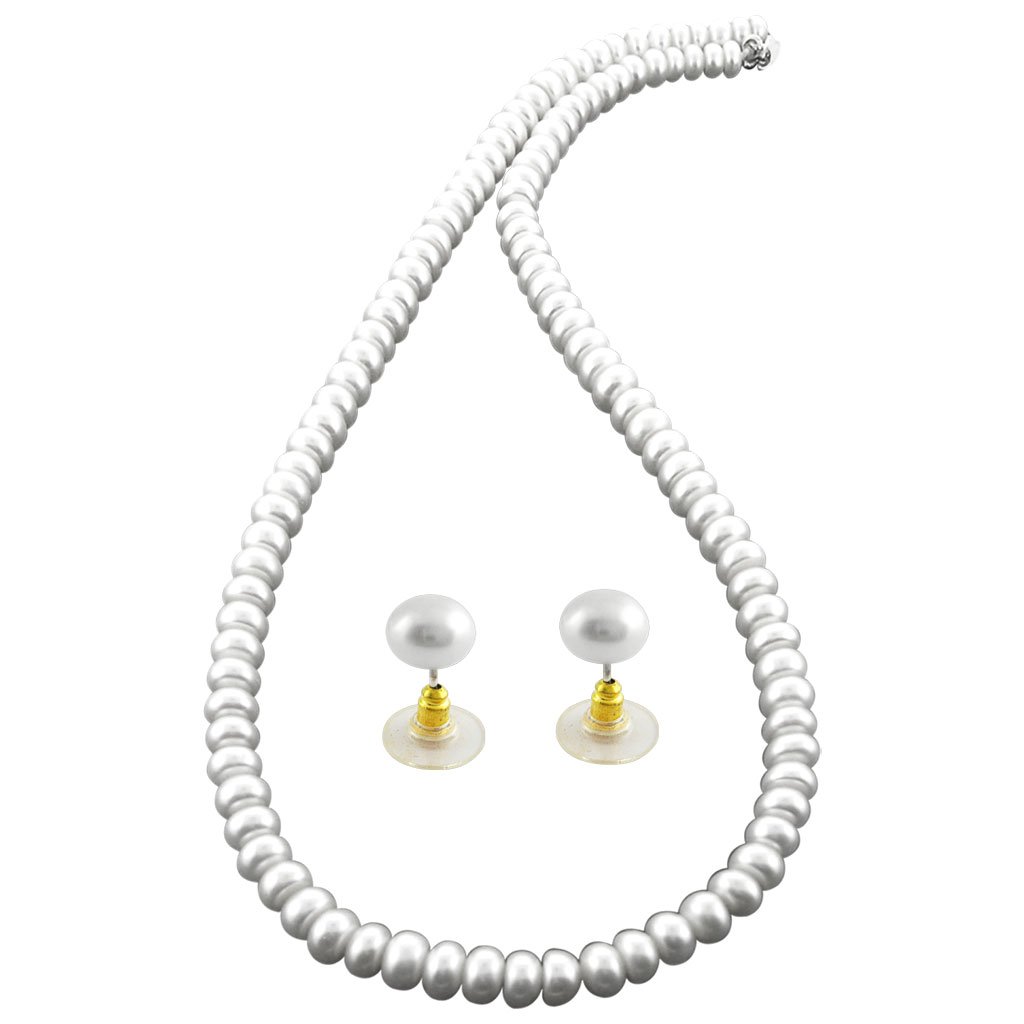 Sri Jagdamba Pearls Dealer Simply The White Pearl Necklace for Women | Necklace Set for Women and Girls With Certificate of Authenticity (B00L7WU8I4) Amazon Price History, Amazon Price Tracker