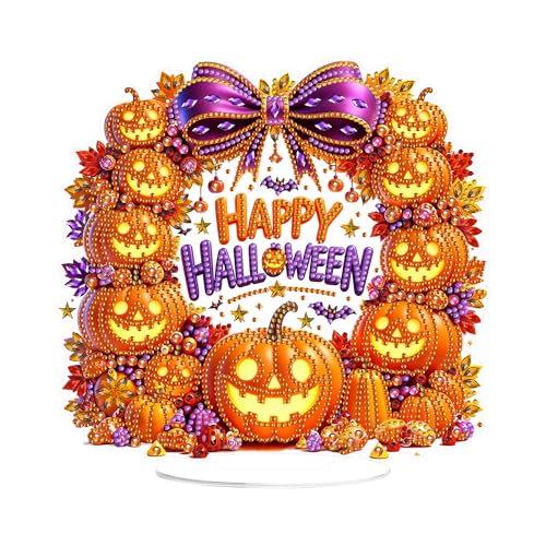 Peinture diamant de table Halloween avec support le cadeau DIY parfait