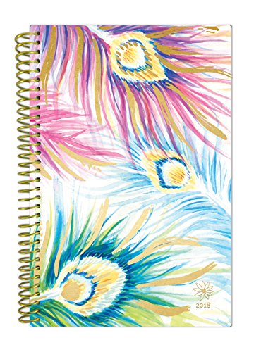 bloom daily planners 2018 Calendar Year Daily Planner (January 2018 to December 2018) - Weekly & Monthly Agenda - Passion/Goal Organizer - 6” x 8.25” - Peacock Feathers