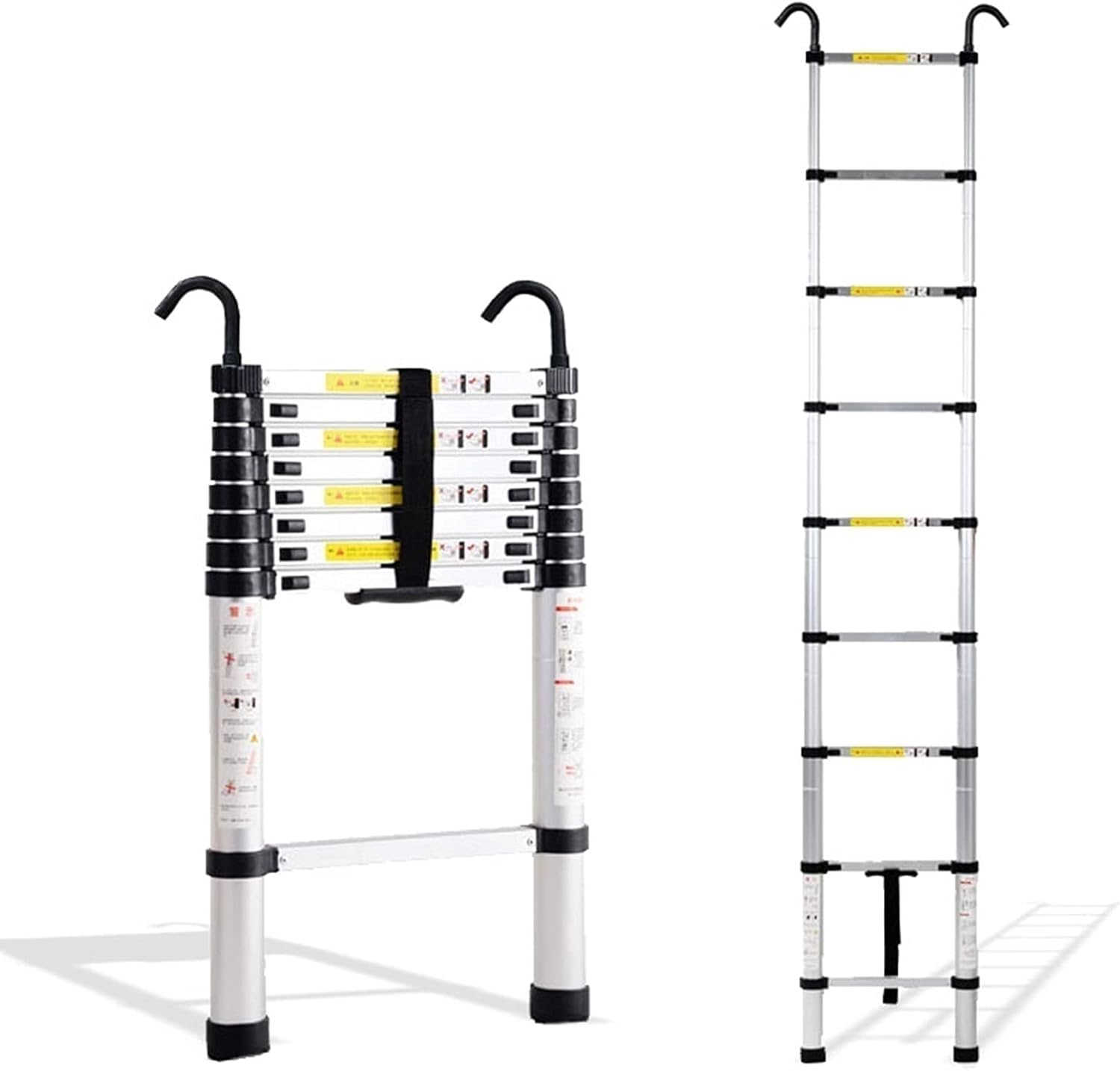 Telesladder, Alumiloft Ladder Extendable with Hooks and Stabilizer, Max Load,Adjustable Step, for Indoor,Outdoor,Office,Warehouse,Courtyard/E*Panded Length 5.9M/19.3Ft