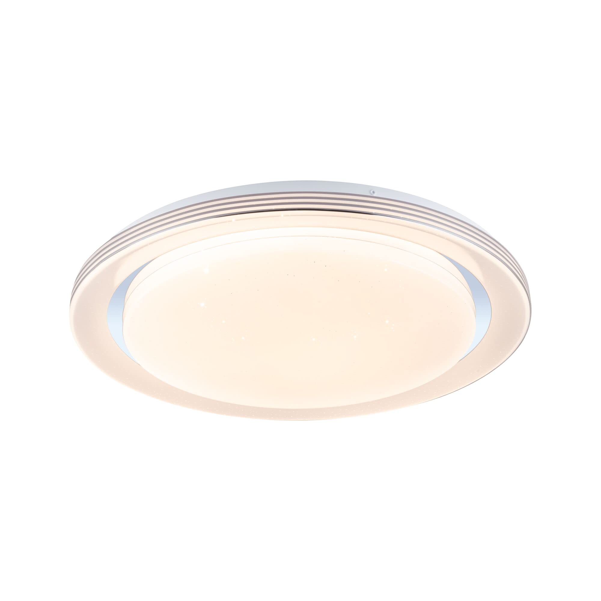 Paulmann 70547 LED Deckenleuchte Rainbow mit Regenbogeneffekt incl. 1x38,5 W dimmbar dynamicRGBW Farbsteuerung Chrom, Weiß Kunststoff, Metall 3000 K