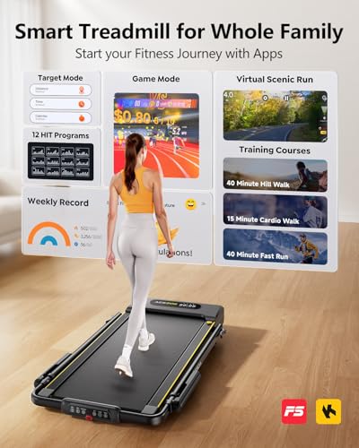 Image of Acezoe 3 in 1 Under Desk Treadmill with Incline, Walking Pad with Removable Desk Workstation, Adjustable Height for Different Need, 300lbs Capacity, Foldable Compact for Home Small Office
