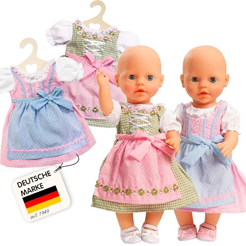 Heless 2111 - Fesches Dirndl, für Puppen, 1 von 2 Designs (zufällige...
