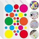 560 Pieces Polka Dot Stickers Circle Color Stickers(2 inch/1.2 inch/0.6 inch) for Toddlers Kids Bedroom Living Room, Classroom, Playroom Decor Removable Color Dots Stickers Dots Wall Decals