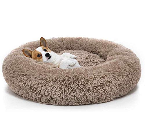 GDDO Premium Orthopädisches Haustierbett für große und extra große Hunde,Donut Hundebett Weiches Plüsch Rundes Hundesofa mit Wasserfeste Unterseite,Hundekörbchen waschbar (90cm)