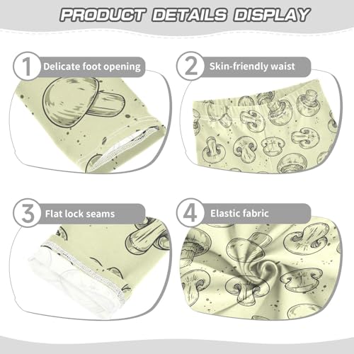 ZZKKO Girls Leggings Whole and Sliced Fresh Champignons Toddler Girls Clothes Leggings for Girls Toddler Girls Leggings 3-4T3