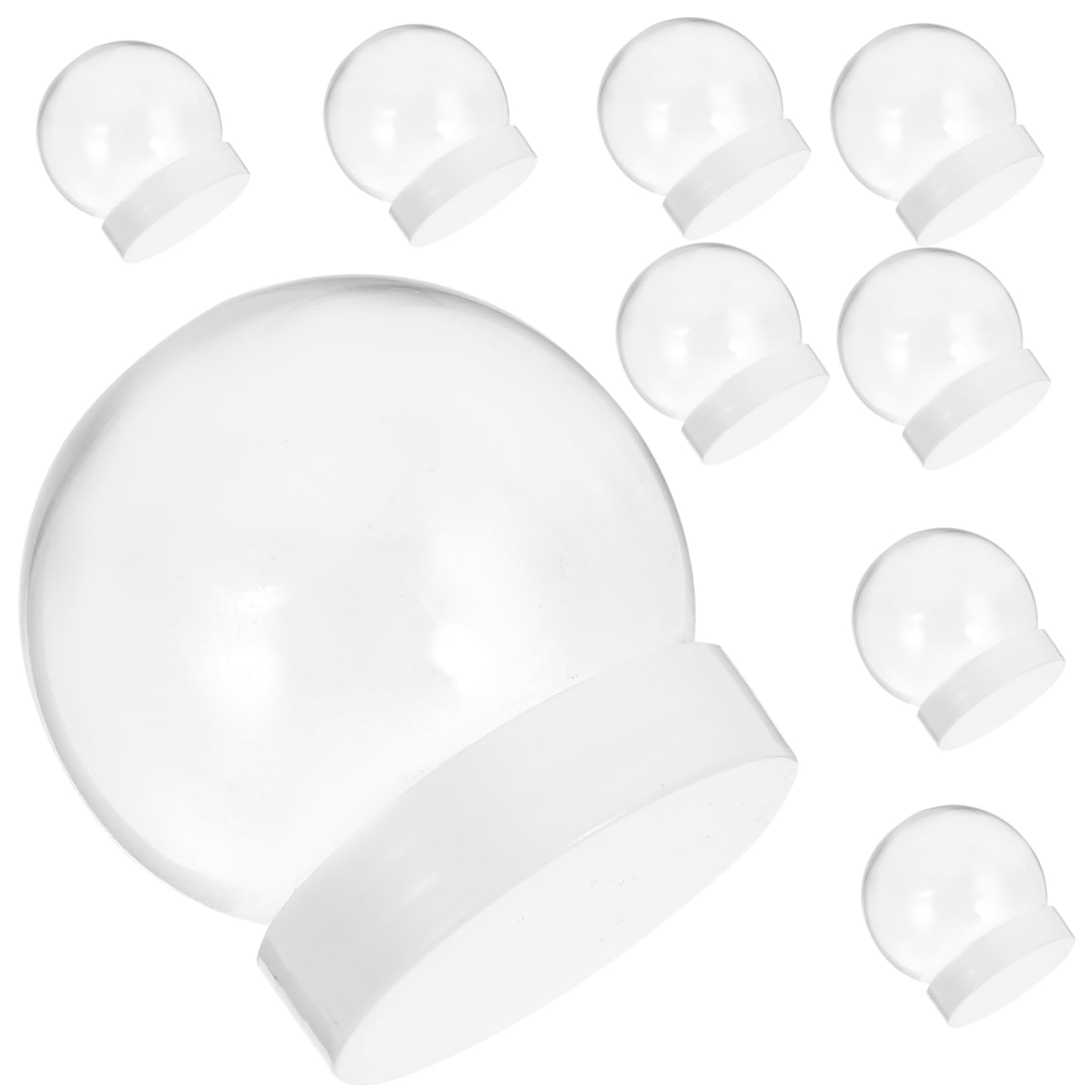 FONDOTIN 10 Pcs Clear Plastic Snow Globe Kits for Christmas Halloween Ornaments for Crafting Unique Holiday Decorations Screw Off Cap