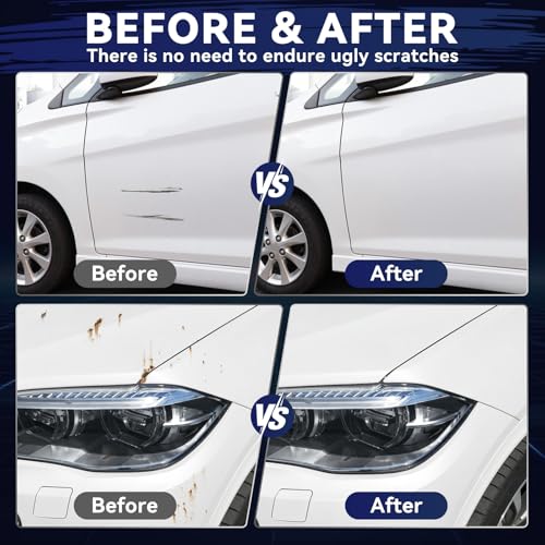 Image of Car White Paint Touch Up Cars Scratch Repair for Vehicles, Rim High-Gloss White Paint Pen 30ML Quick Drying Automotive Scratch Repair, Non-toxic 1.5 oz Easy to Use