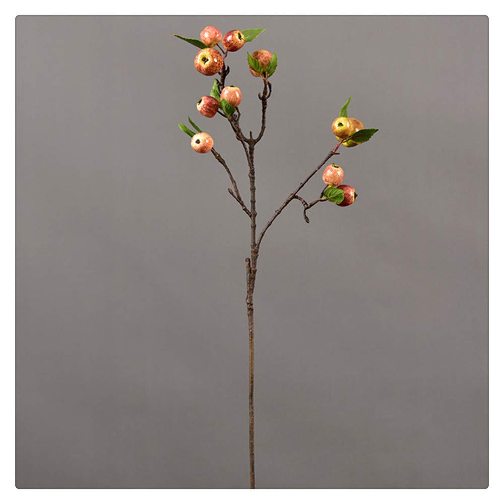 Fleur Artificielle Artificielle Mini Pommes Arbre Branche De Fleur Real Touch Faux Fleurs Simulé Plante Maison Jardin De Mariage Décoration 5 Pièces 60cm