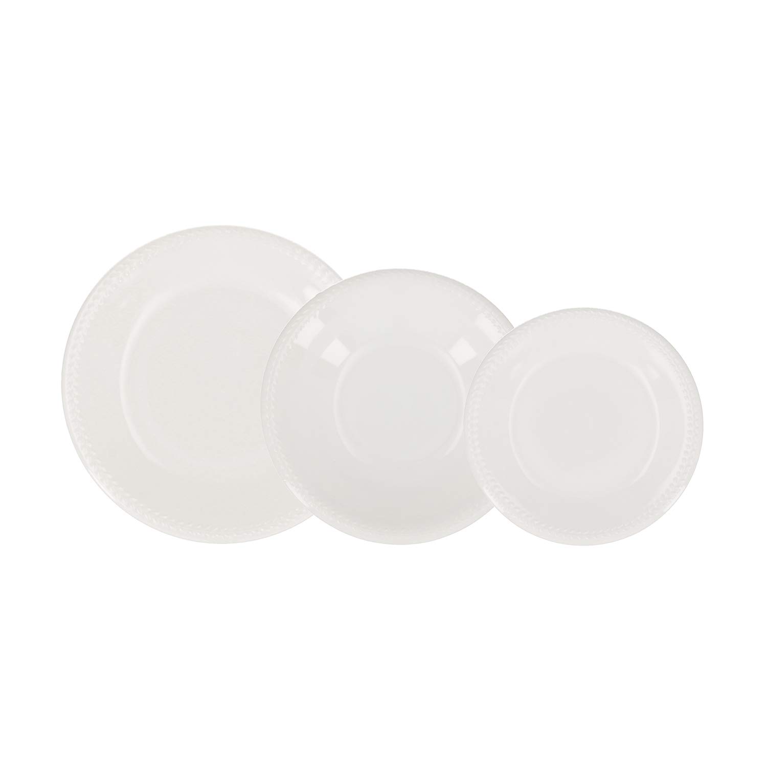 CERAMICHE VAJILLA 18PZ Donna White,Black,Standard