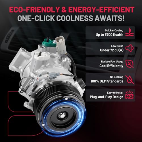 BDFHYK 158336 Air Conditioning A/C Compressor with Clutch Compatible with Lexus RX350 V6 3.5L 2007 2008 2009