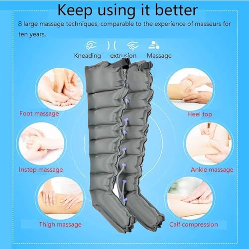 Máquina de Presoterapia Profesional, 8 Cámaras para Piernas, Abdomen y Brazo, Masaje Compresión de Aire para Drenaje Linfático, Equipamiento de Cuerpo Completo