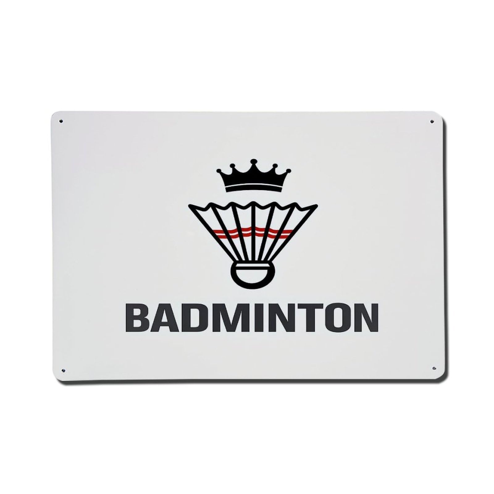 Badminton Crown Shuttlecock Design Logo Metal Tin Sign Plaque