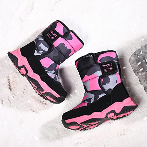 EnJoCho Little Girls Comfortable Boots Children Shoes Camouflage Snow Boots Girls Boys Outdoor Boots Waterproof Warm Boots3