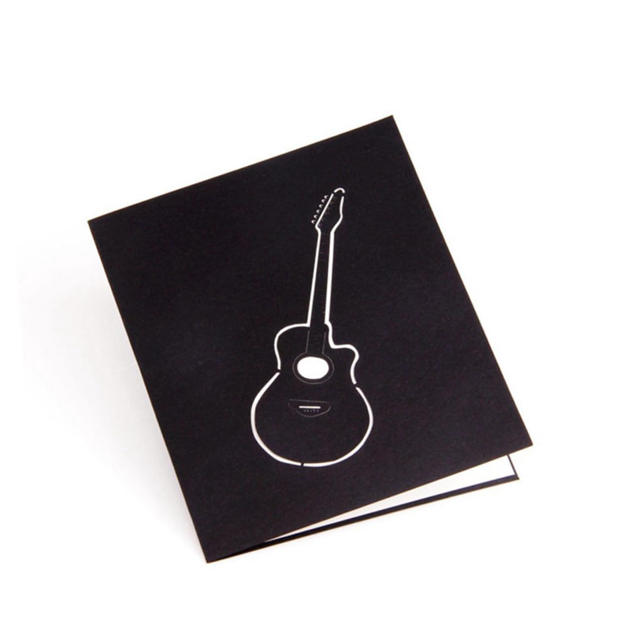 Parliky 1Pc Music Greeting Card Handmade Pop-up Guitar Design for Friends Lovers and Teachers for Birthdays and Blessings Paper Craft with Message