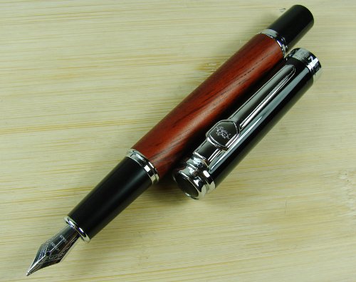 Jinhao 8802 Rose Wood Fountain Pen Rollerball Pen Leather Pen Case Set (Single Pen) #TOP1