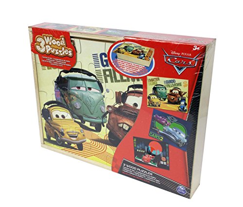 Cardinal - 6033125 - Boîte 3 Puzzles en Bois - Cars