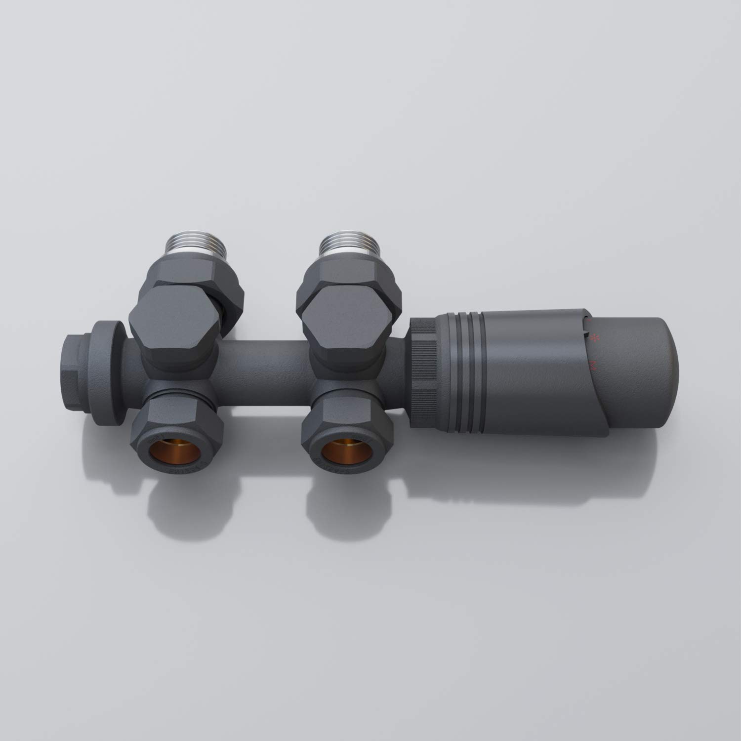 SONNI Multiblock mit Thermotstat Eck- und Durchgangsausführung Anthrazit 50mm