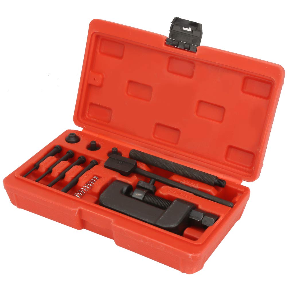 Interruttore a catena, strumento per catena, set di strumenti manuali per rivettatura per rottura catena del motociclo, kit di strumenti di riparazione per rivettatura a collegamento divisore per bici